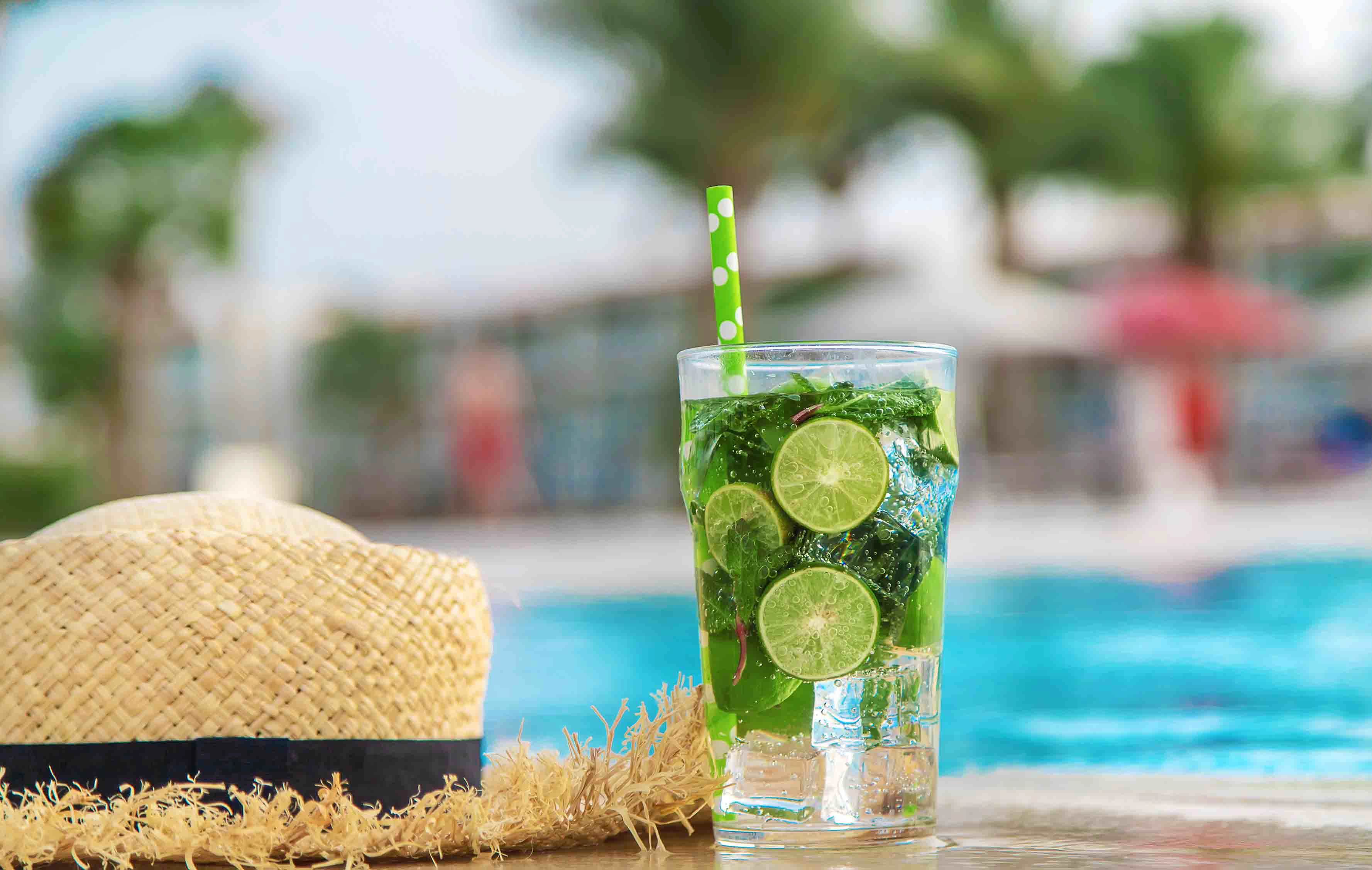 Mojito Cocktail By The Pool Selective Focus 2024 12 19 12 34 36 Utc